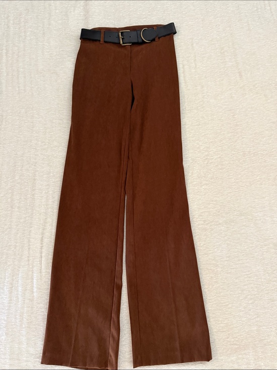 Laundry By Shelli Segal Pants - Laundry By Shelli Segal Brown High-Waist Wide Leg Trousers withBelt